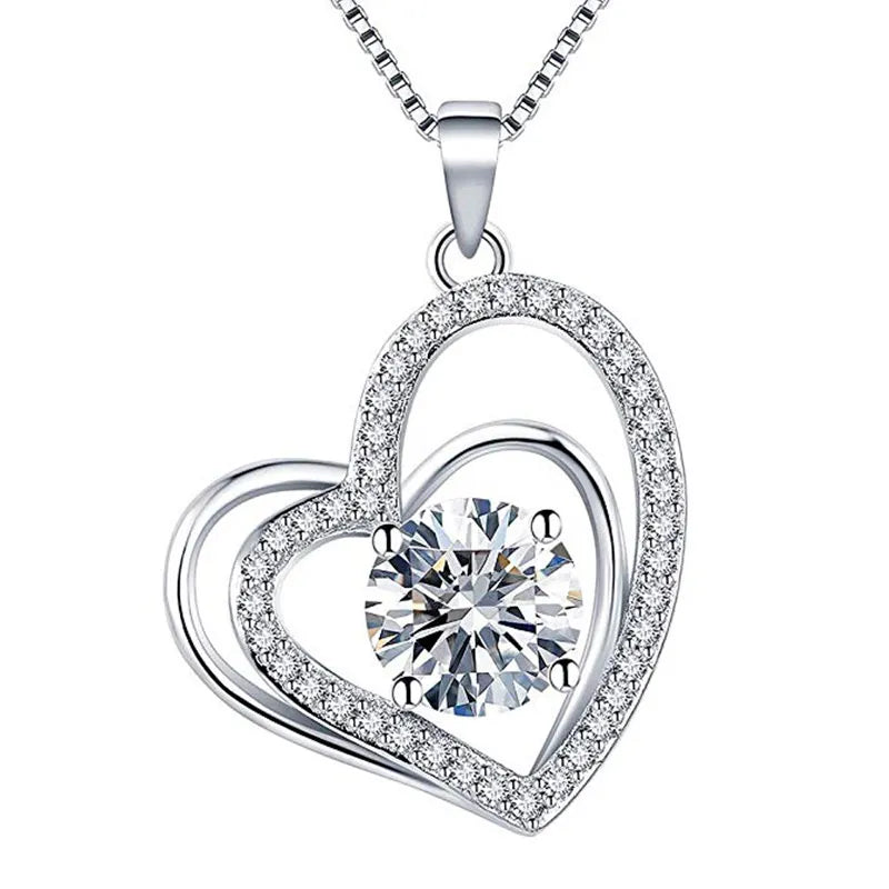 VILZSTUDIOS Bling Bling Princess Heart Pendant Necklace