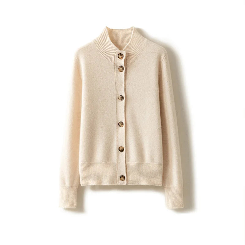 VILZSTUDIOS Half High Neck Warm Wool Cardigan
