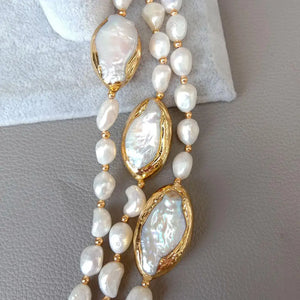 VILZSTUDIOS 3 strands Baroque Pearl Necklace
