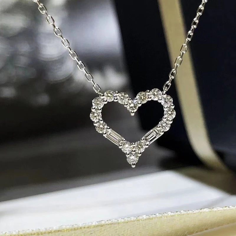 VILZSTUDIOS Bling Bling Princess Heart Pendant Necklace