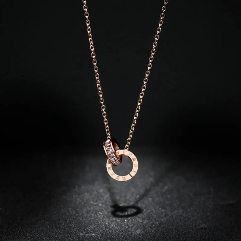 VILZSTUDIOS Classic Roman Numerals Pendant Necklace