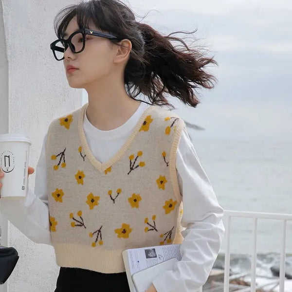 Chic Vintage Knitted Sleeveless Sweater
