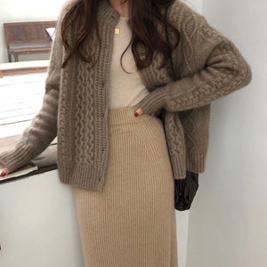 VILZSTUDIOS Loose Twist Knitted Cardigan