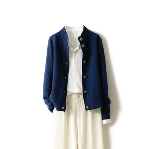 VILZSTUDIOS Half High Neck Warm Wool Cardigan