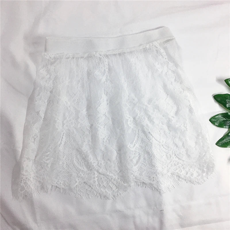 VILZSTUDIOS Seductive Lace Mesh Mini Skirt