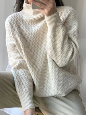 VILZSTUDIOS Loose Turtleneck Knitted Cashmere Sweater