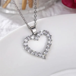 VILZSTUDIOS Bling Bling Princess Heart Pendant Necklace