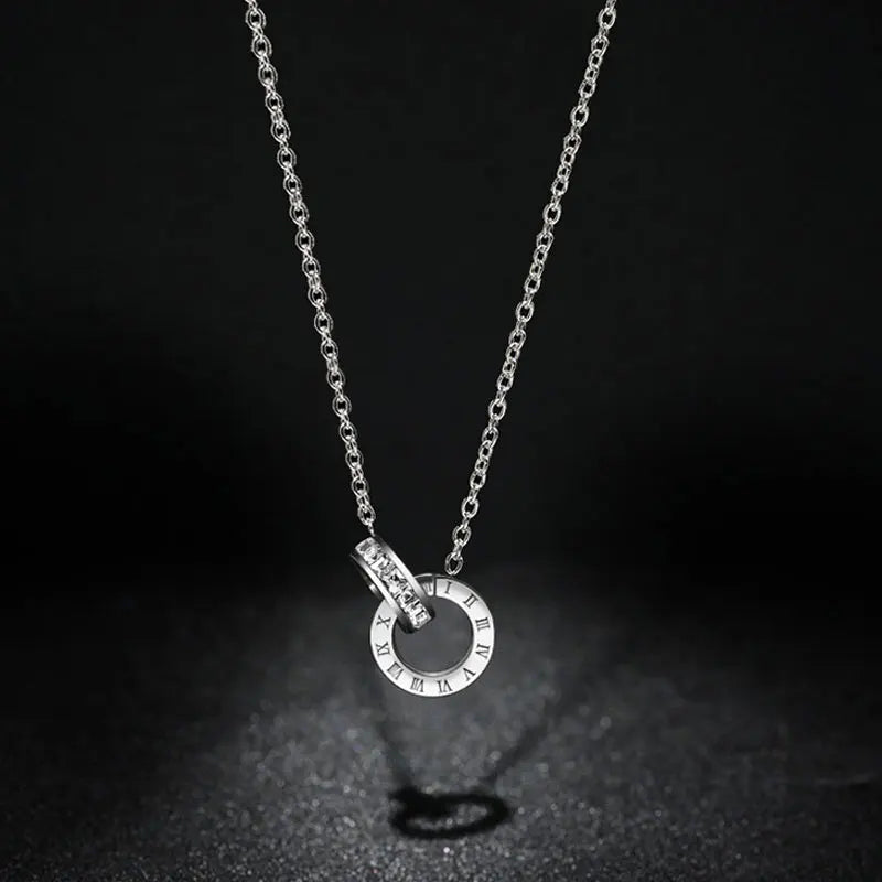 VILZSTUDIOS Classic Roman Numerals Pendant Necklace