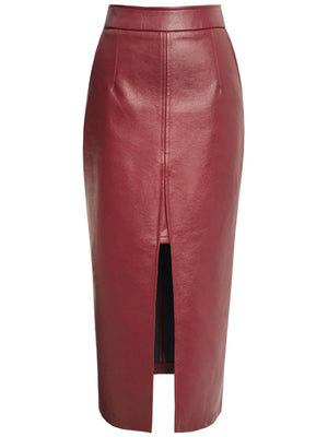 VILZSTUDIOS Lautaro Soft Faux Leather High Waisted Skirts