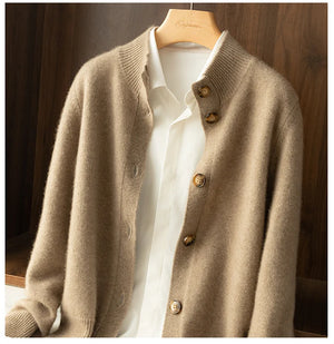 VILZSTUDIOS Half High Neck Warm Wool Cardigan