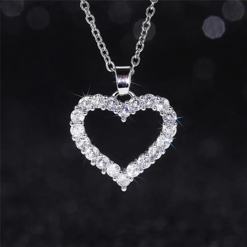 VILZSTUDIOS Bling Bling Princess Heart Pendant Necklace