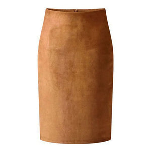 VILZSTUDIOS High Waist Suede Pencil Skirt