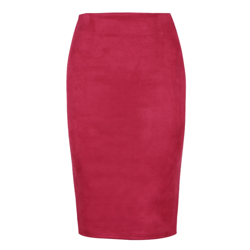 VILZSTUDIOS High Waist Suede Pencil Skirt