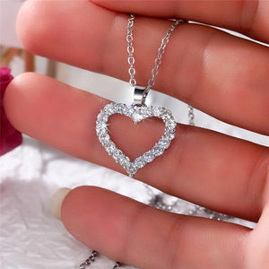 VILZSTUDIOS Bling Bling Princess Heart Pendant Necklace