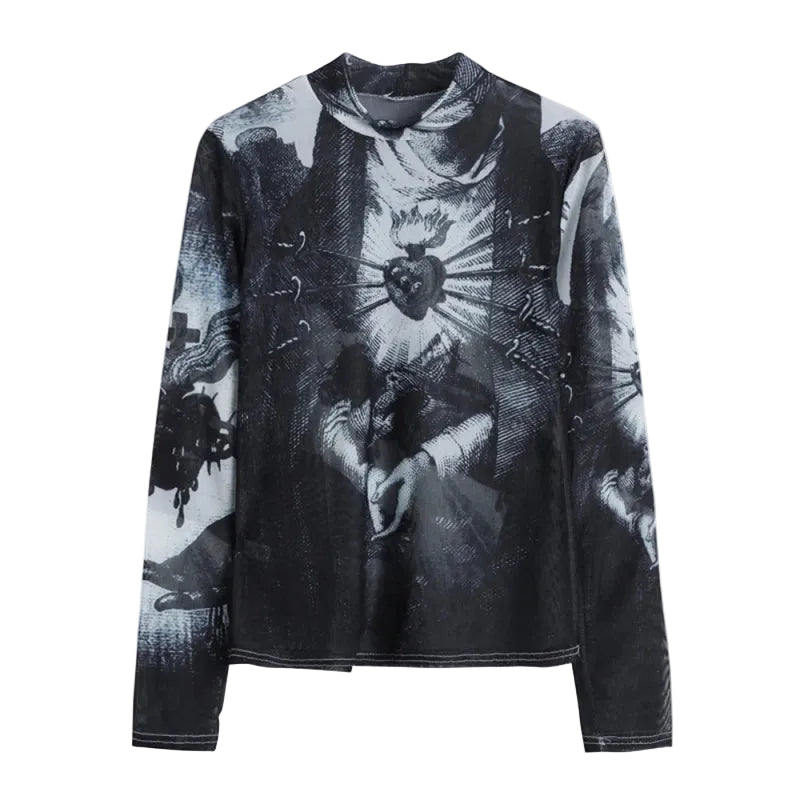 VILZSTUDIOS Chic Gothic Mesh Trend Top