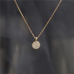 VILZSTUDIOS 925 Sterling Silver French Simple Crystal Necklace