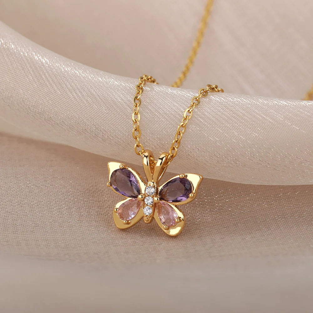 VILZSTUDIOS Zircon Butterfly Pendant Necklace