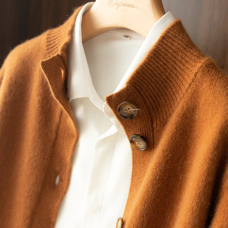 VILZSTUDIOS Half High Neck Warm Wool Cardigan