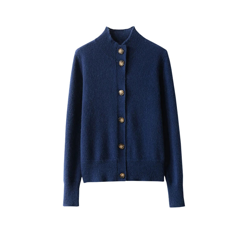 VILZSTUDIOS Half High Neck Warm Wool Cardigan