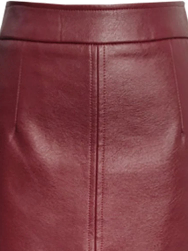 VILZSTUDIOS Lautaro Soft Faux Leather High Waisted Skirts