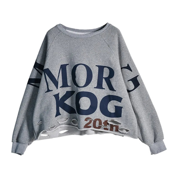 Literary Personality Print Loose Sweatshirt