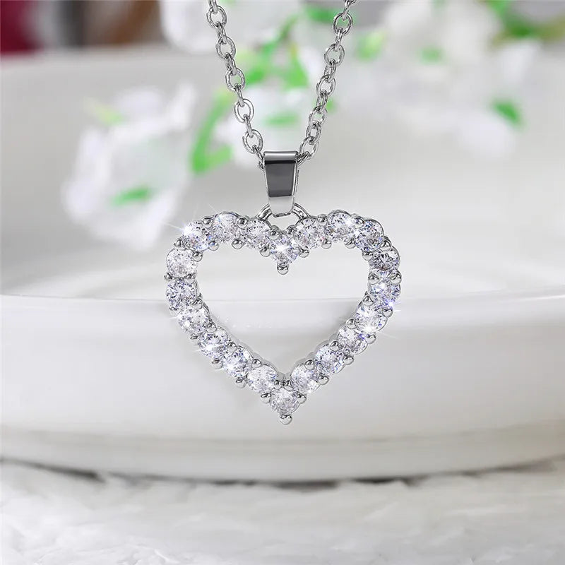 VILZSTUDIOS Bling Bling Princess Heart Pendant Necklace