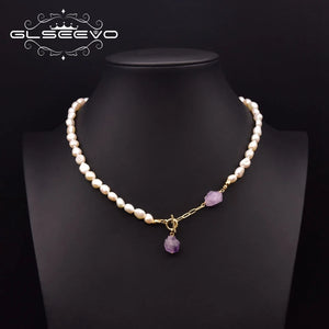 VILZSTUDIOS Natural Pearl Amethyst Necklace
