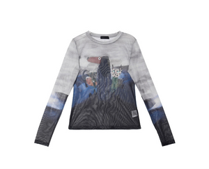 VILZSTUDIOS Colorful Graffiti Print Graphic Long Sleeve Top
