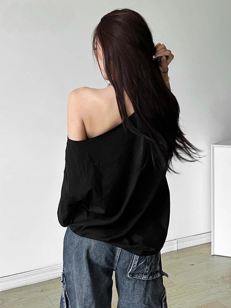 VILZSTUDIOS Casual Off-Shoulder T-Shirt