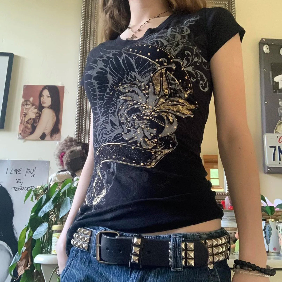 VILZSTUDIOS Rhinestone Fairy Grunge Vintage T-Shirt