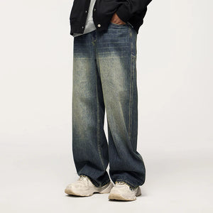 VILZSTUDIOS Retro Washed Stretch Straight Leg Jeans