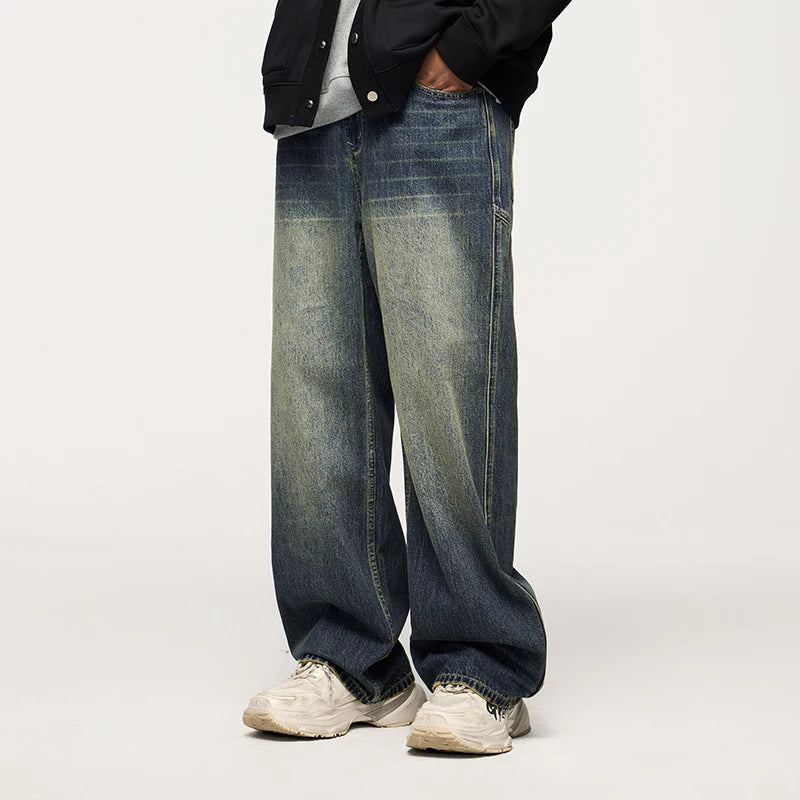 VILZSTUDIOS Retro Washed Stretch Straight Leg Jeans