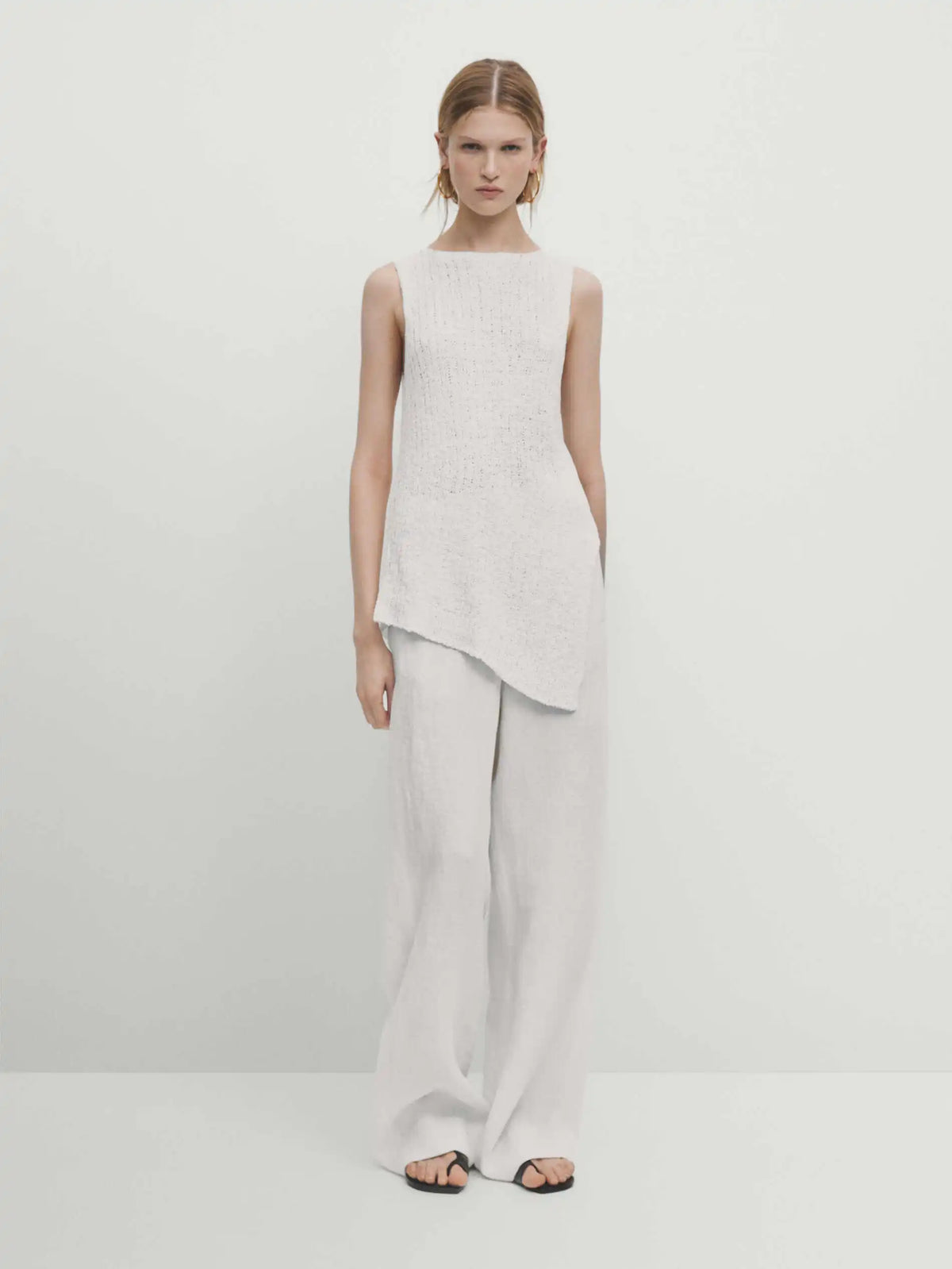 VILZSTUDIOS Knitted Irregular Sleeveless Top
