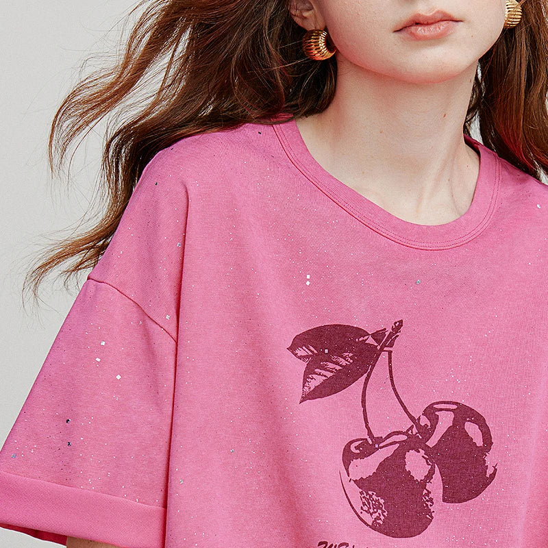 VILZSTUDIOS Cherry Printed Summer T-Shirt