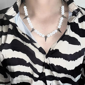 VILZSTUDIOS Reflective Punk Rivet Choker Necklace