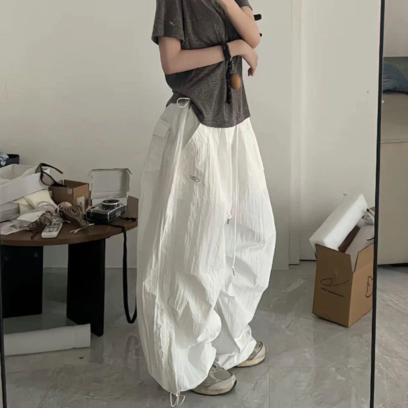VILZSTUDIOS White Wide Leg Oversized Sweatpants