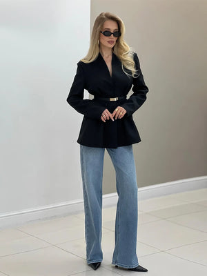 VILZSTUDIOS Elegant V-Neck Blazer