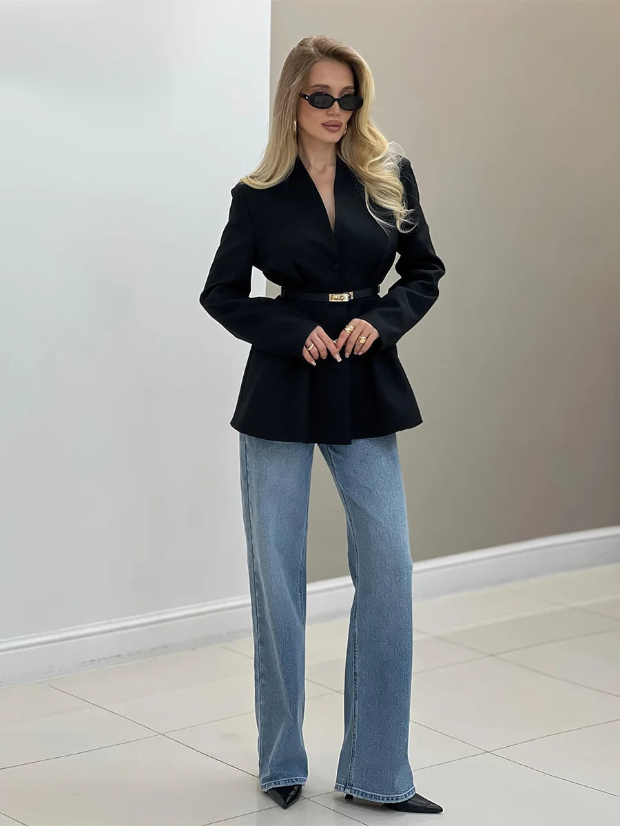 VILZSTUDIOS Elegant V-Neck Blazer