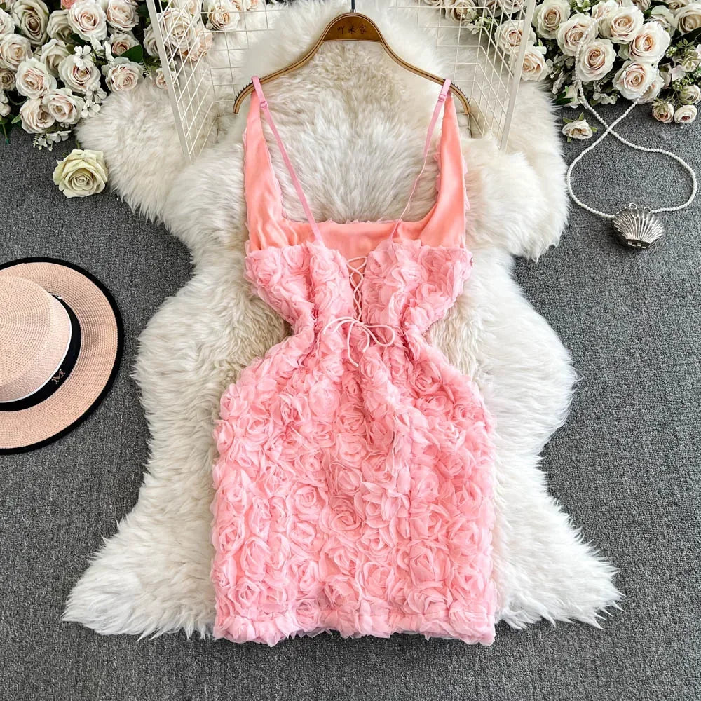 VILZSTUDIOS Floral Lace Elegant Sleeveless Backless Dress