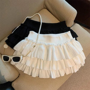 VILZSTUDIOS Ruched Ruffle Detail Mini Skirt