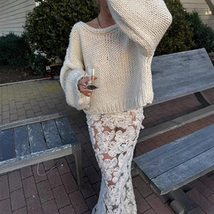 VILZSTUDIOS White Lace-Up Backless Cardigan