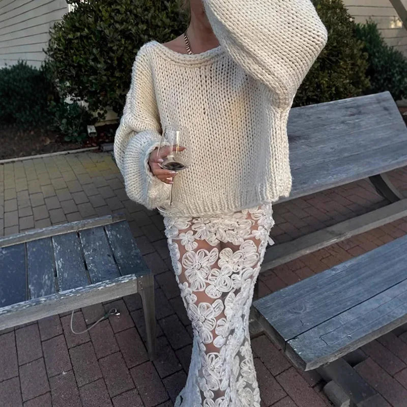 VILZSTUDIOS White Lace-Up Backless Cardigan