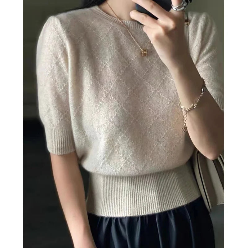 VILZSTUDIOS Short Sleeve Knit Sweater