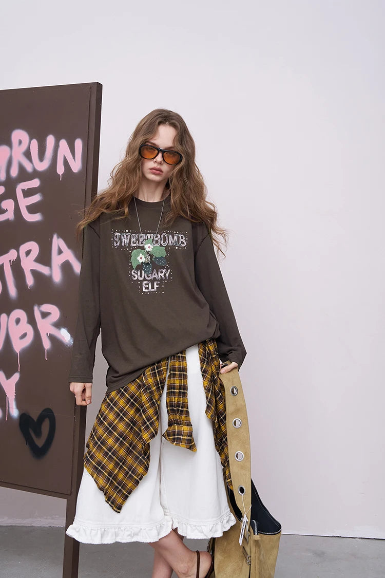 VILZSTUDIOS Daisy Print Oversized Long Sleeve Top