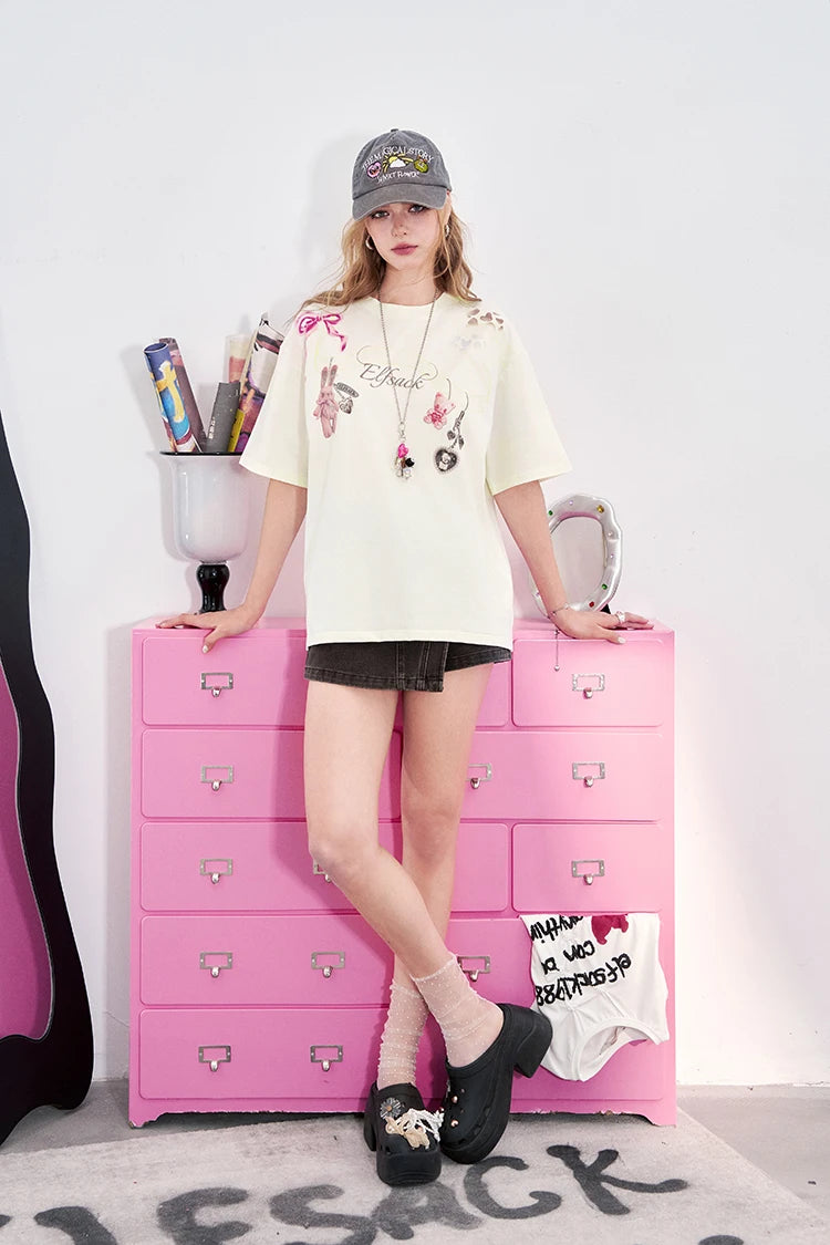 VILZSTUDIOS Cool Printed Short Sleeved T-Shirt