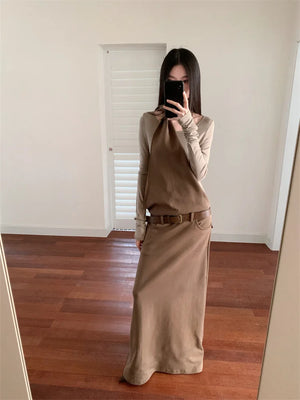 VILZSTUDIOS Designer Long Sleeve Maxi Dress