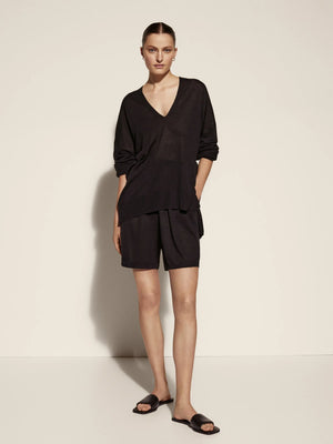 VILZSTUDIOS Linen Knit V-Neck Light Sweater