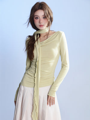 VILZSTUDIOS Mint Green Round Neck Long Sleeve Top