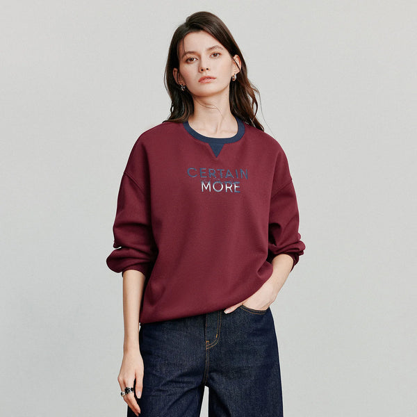 Contrasting Color Splicing Letter Print Shirt