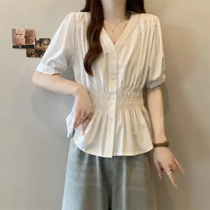 VILZSTUDIOS Oversized V-Neck Blouse